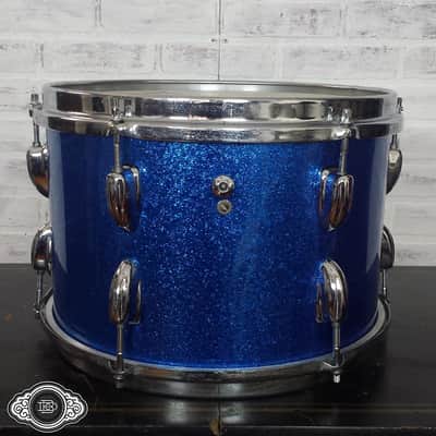 Slingerland early 1960s 3 ply bop toms 12" rack tom 14" floor tom Blue Sparkle image 12