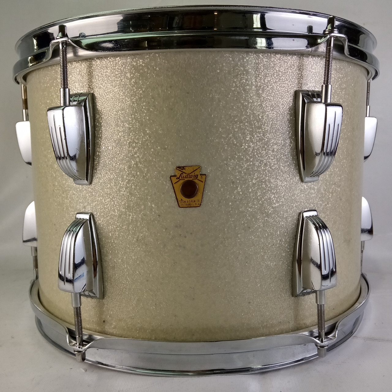 Ludwig 13"Silver Sparkle Tom Drum Vintage60s 3Ply Natural Maple Keystone Classic — main photograph
