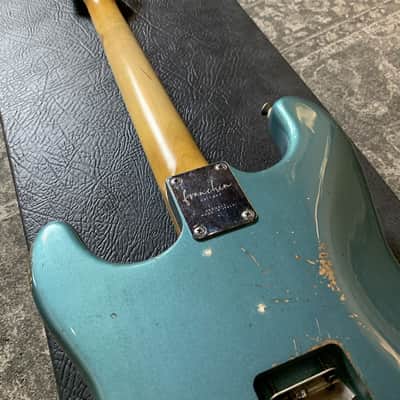 Made to Order - FRANCHIN Mercury guitar Paul Audia Signature - Lake Placid Blue / Sherwood Green / Candy Apple Red - Gold Racing Stripe Relic Aged 100% Nitro Lacquer Stratocaster-Strat-S-Style Made in Italy image 11