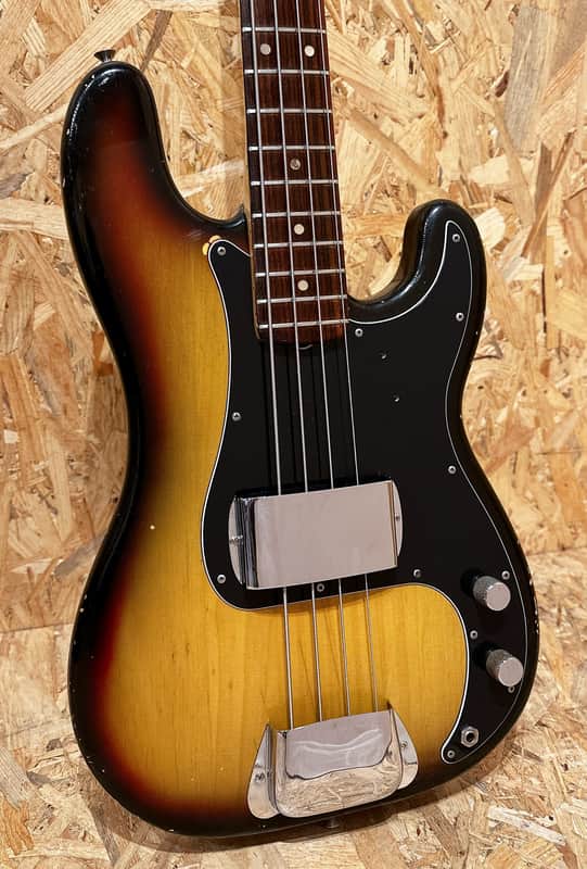 Pre Owned Fender 1973 Precision Bass - Sunburst, Rosewood Inc. Case - Very Good