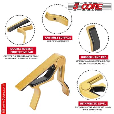 Guitar Capo Acoustic Electric Guitar 6 String Gold image 5