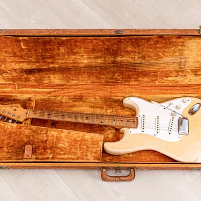1956 Fender Stratocaster Vintage Guitar One-Piece Ash, Blonde w/ V Neck & Tweed Case image 24