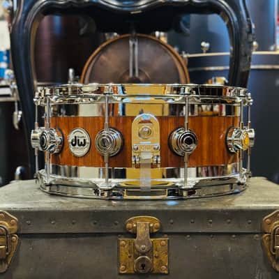 Walfredo Reyes Jr Collection DW Collectors 6 x14 Maple Mahogany Stainless Steel Edge Snare Drum - Natural Lacquer over Mahogany Gloss image 3