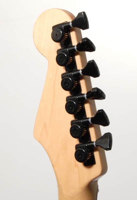 Hipshot BLACK 6-InLine Grip-Lock Non-Staggered Open-Gear Guitar Tuners w/UMP Kit image 1