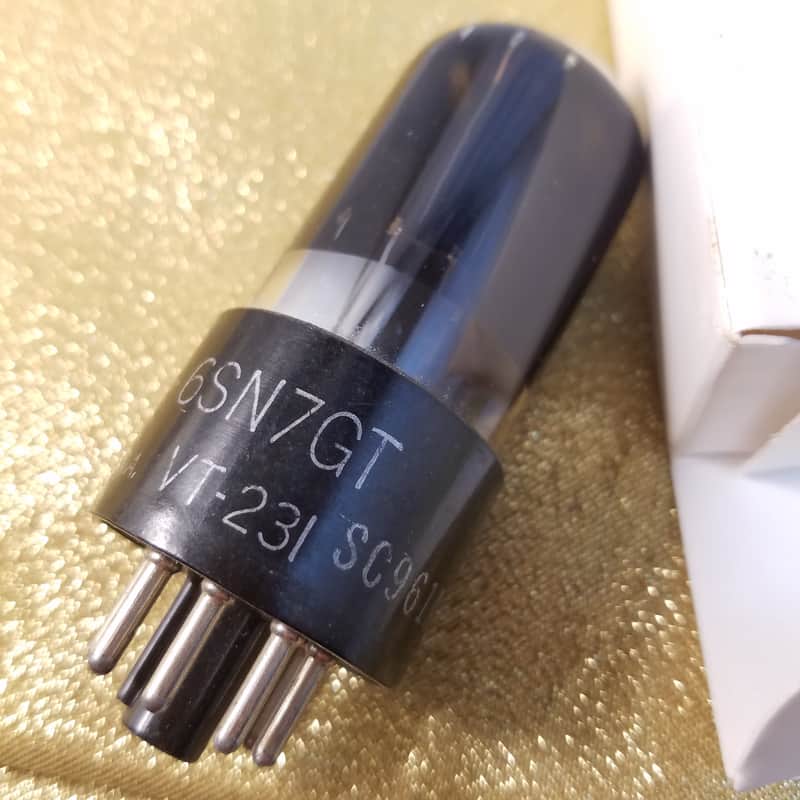 Ken-Rad VT-231 tNOS AT1000 TESTED Vacuum Tube greyglass black glass WWII military JAN-CKR-6SN7-GT dual triode 1941-1946 image 1