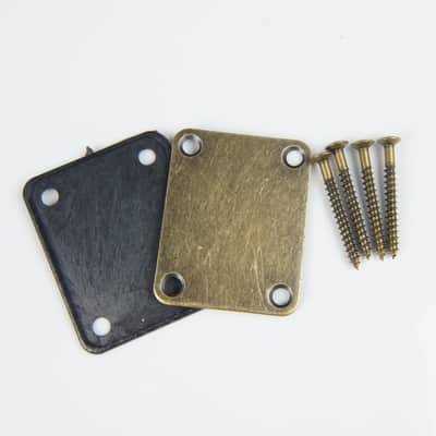 Replacement Metal Neck Plate For bolt-on neck Guitars,  Antique-Brass image 3
