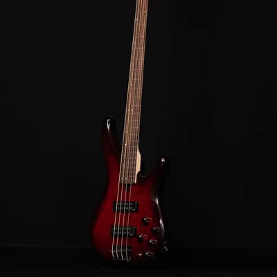 Yamaha TRBX604FM 4-String Bass, Dark Red Burst image 6