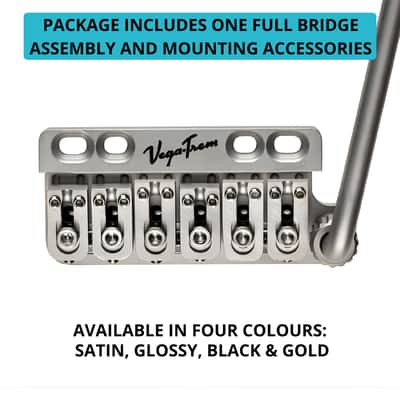Vega-Trem VT1 Ultra-Trem Standard 6-Screw Stratocaster Guitar Tremolo Bridge For Strat No Mods Easy Installation (Satin, Right) image 2