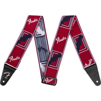 Fender WeighLess Monogram Strap Red/White/Blue - Strap for Guitars image 1