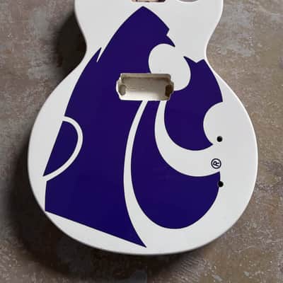 White Single Humbucker Guitar Body with Purple Top image 1