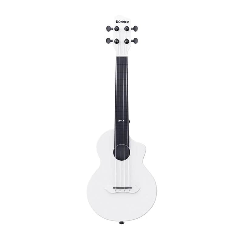 New Donner Cream White Carbon Fiber 23in Concert Ukulele with Bag & Tutorial Lessons image 1