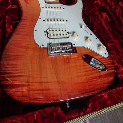 Fender American Select Stratocaster HSS Exotic Flame 2014 - Bing Cherry Burst image 2