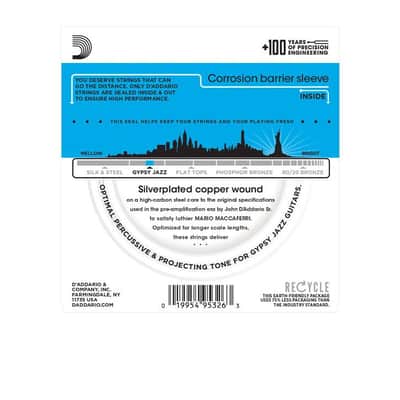 D'Addario Gypsy Jazz Acoustic Guitar Strings Set Ball End, Silver Wound Light Gauge 10-44 image 5