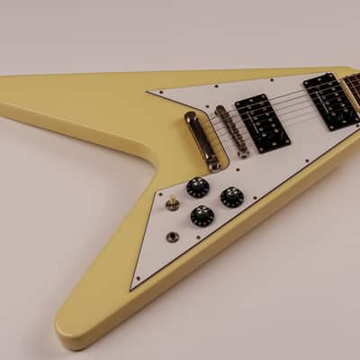 ESP Edwards E-FV-120D Vintage White 2014 MIJ Flying V – Seymour Duncan SH-1 / SH-4 image 2