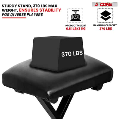 5 Core Keyboard Stand Piano Bench Combo Adjustable Key Board Stands 2" Padded Musician Chair Set image 5