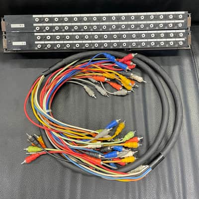 Fostex Model 3010 Patchbay Pair With Patch Cable Snake 1980s - Black image 2