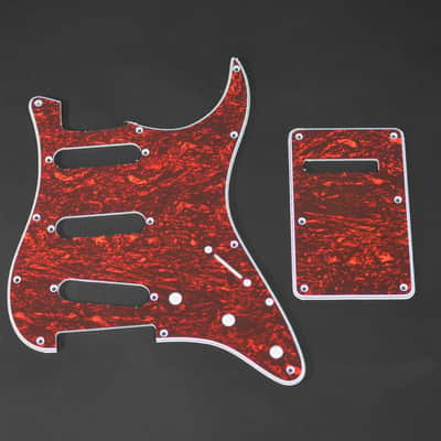 SSS 11 Holes Strat Electric Guitar Pickguard and BackPlate Set for Fender US/Mexico Made Standard Stratocaster Modern Style Guitar Parts (3Ply Red Tortoise) image 7