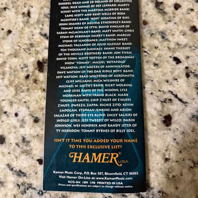 Hamer Price List 1998 standard studio artist eclipse phantom custom Mirage special cruise Bass  Californian Diablo Daytona Duo Tone chaparral 12 string image 15