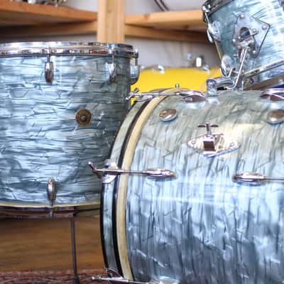 1950's Gretsch Progressive Jazz in Midnight Blue Pearl 14x20 14x14 8x12 image 2