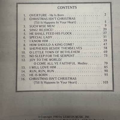 Vintage 1980s The Glory Of Christmas A Cantata By Jimmy & Carol Owens Music Book -Used image 2