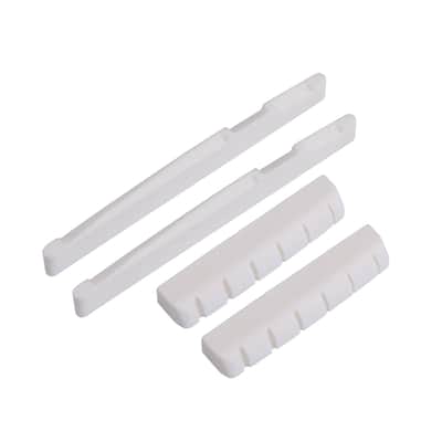 NEW 2 Set 4 Pcs 6 String Acoustic Guitar Bone Bridge Saddle and Guitar Nut image 1