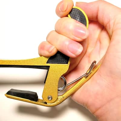 Professinal Metal Capo for Acoustic Guitars Electric Bass (Gold) Unbranded image 3