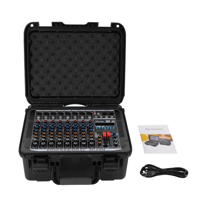 8-Channel Bluetooth Live Studio Audio Mixer – USB Mixing Console with Phantom Power & DSP image 1