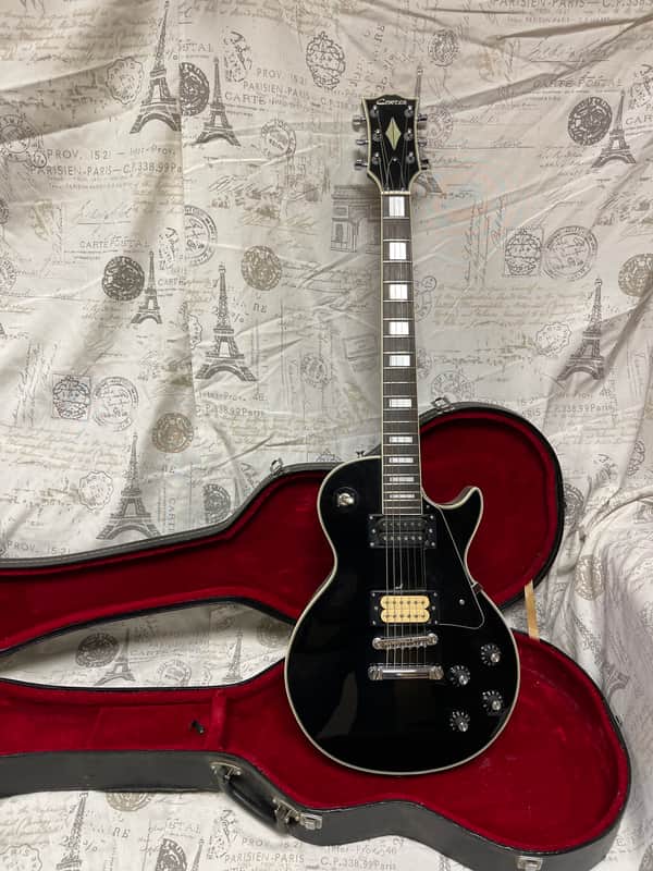 Cortez Lawsuit Era Les Paul Custom 1970’s Ebony Ex Cond Open Book Headstock Japan Ibanez Greco Aria image 1