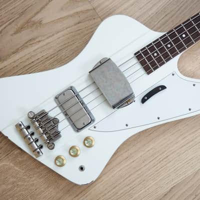 2011 Burny Thunderbird IV Electric Bass Guitar Polaris White w/ Upgrades image 1
