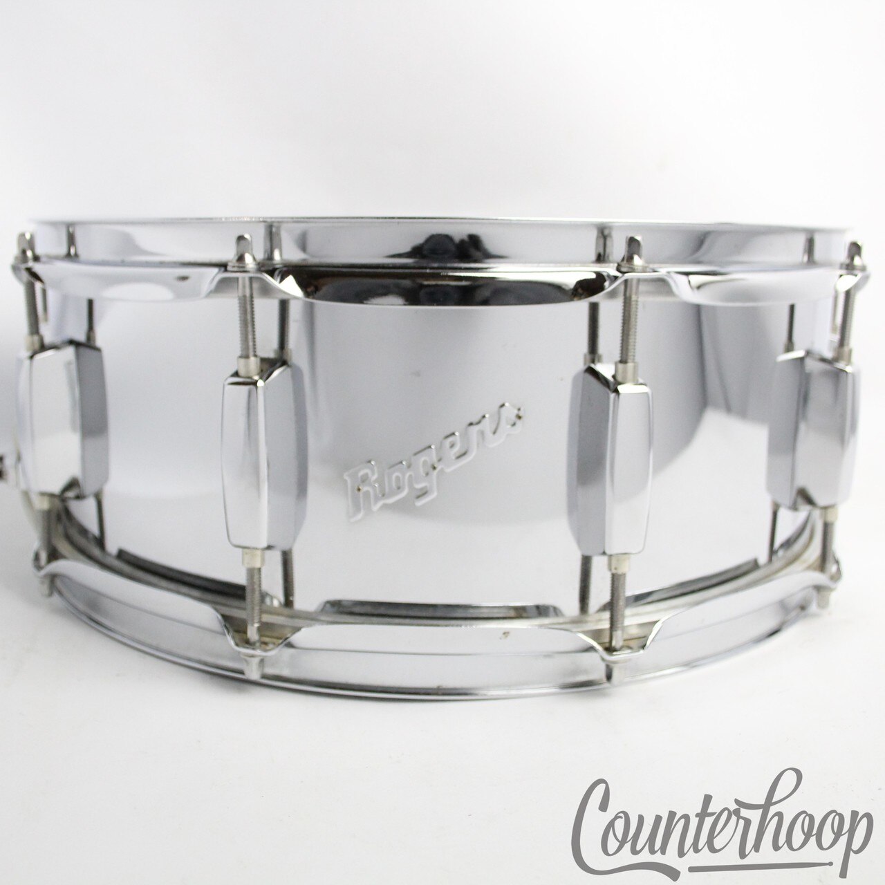 Rogers Script 14x5" Snare Drum Chrome Steel 10-Lug Brook Mays Era Vintage 90s* — main photograph