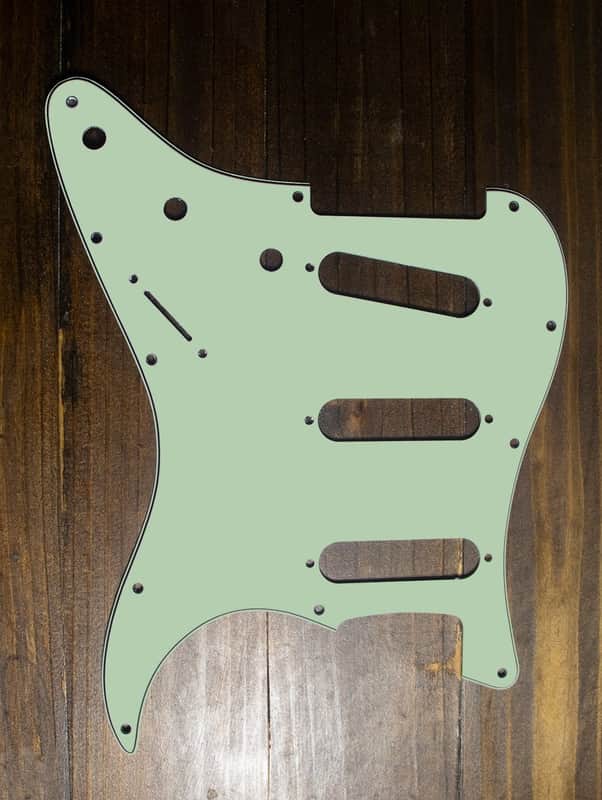 Mint Green 11 Hole 4 Ply Shielded Pickguard For Strat Style Guitars~Fender USA Hole Spacing~Brand New image 1
