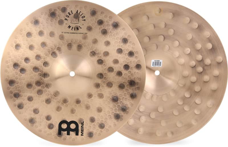 Meinl Cymbals Pure Alloy Hi-hat Cymbals - 15 inches Extra Hammered image 1