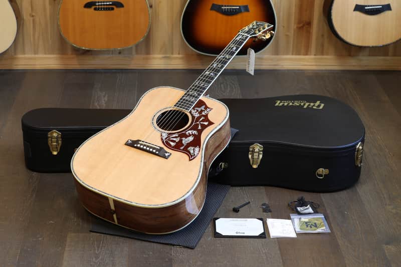 Minty! 2023 Gibson Custom Shop Hummingbird Custom Koa Dreadnought Acoustic Guitar Natural + COA OHSC
