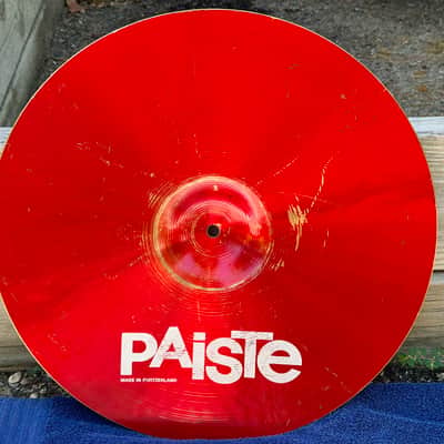 Paiste Colorsound Cymbal Set-14 Heavy hats, 12 Splash, 16 Crash, 18" Crash, 18" Heavy Crash, and 18" China 1980's - Red image 11