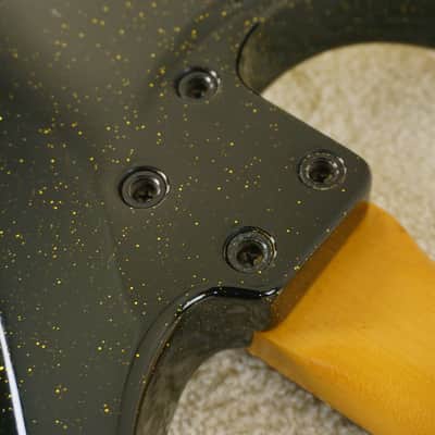 Moon Katze HSH Superstrat 1980s Black Gold Sparkle PGM MIJ image 18