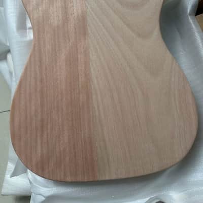 Unfinished Mahogany Wood Guitar Telecaster Tele Style Body with Tiger Maple Top image 2