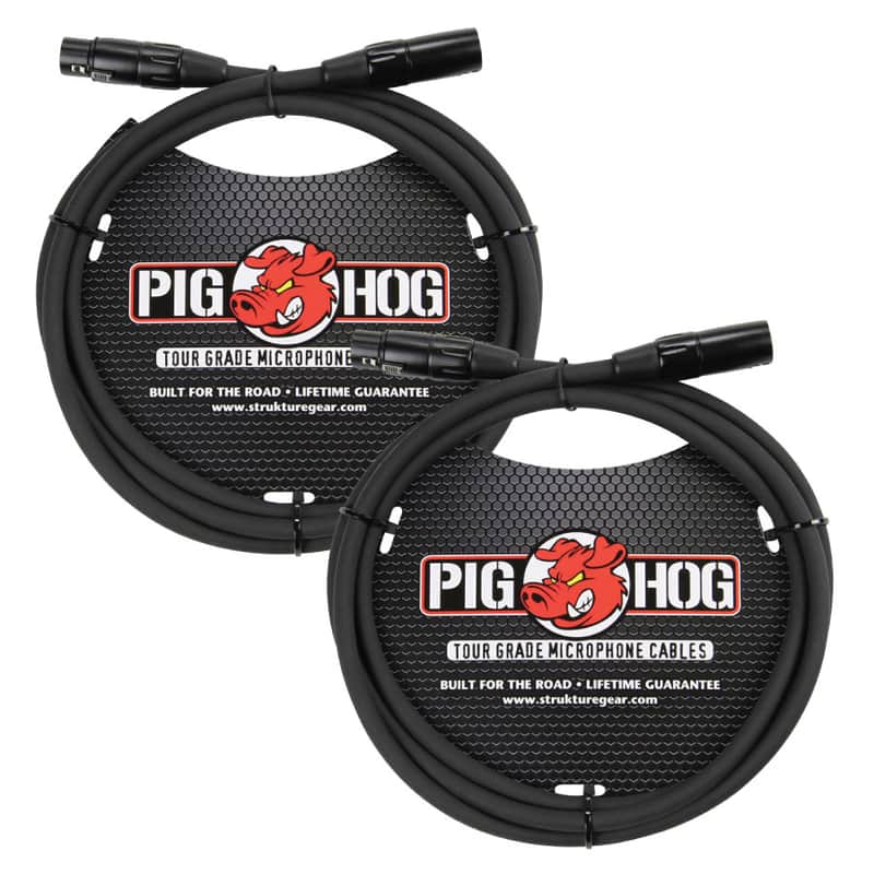 2 Pack Pig Hog PHM6 High Performance 8MM XLR Microphone Cable, 6FT - New image 1