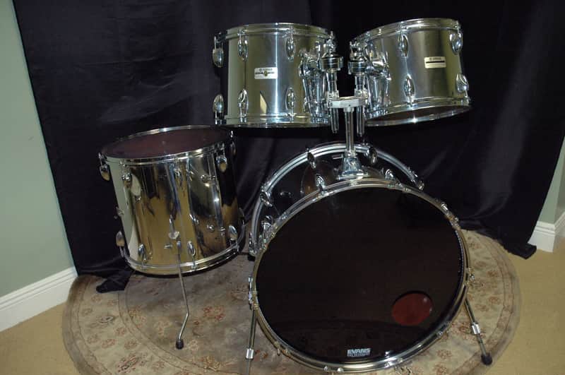 Vintage Yamaha 9000 Series 4-Piece, Mirrored Chrome Wrap Finish image 1