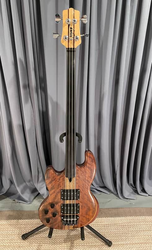 Wal Custom 1983 MKI Mark1 Fretless Bass Left Handed With Flamed Hydua Facings (Original Owner) image 1