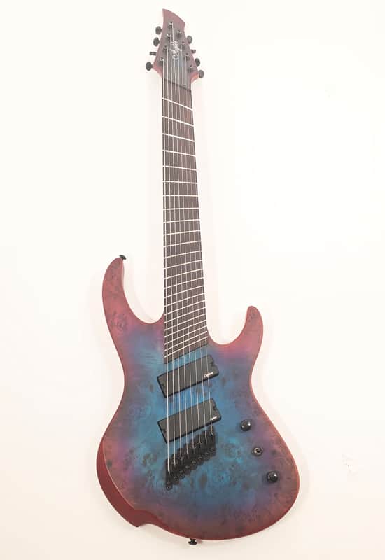 Agile Fan Fret 8 String Electric Guitar INTREPID PRO 82528 EB CA BLUE PURPLE BURL image 1