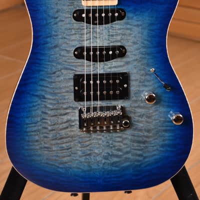 Schecter Custom Shop Sunset Custom II HSS Maple Neck Transparent Sky Blue image 19