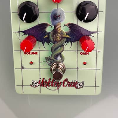 MOTLEY CRUE SOLD OUT Dr. Feelgood 30th Anniversary Guitar Distortion Effects Pedal  RARE Mick Mars 2019 - Sea Foam Green image 13