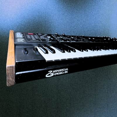 Sequential Prophet 600 GLIGLI Mod 61-Key 6-Voice Polyphonic Synthesizer 1982 - 1985 - Black with Wood Sides image 7