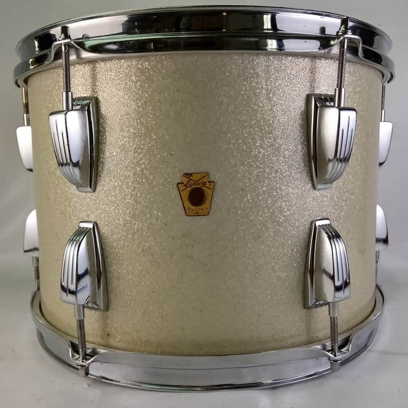 Ludwig 13"Silver Sparkle Tom Drum Vintage60s 3Ply Natural Maple Keystone Classic image 1