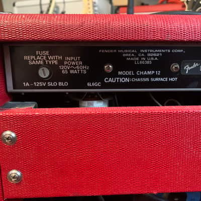 Fender Champ 12 Combo / 18 watt 1/10 inch Fender speaker 1982 - 1986 - Red image 12