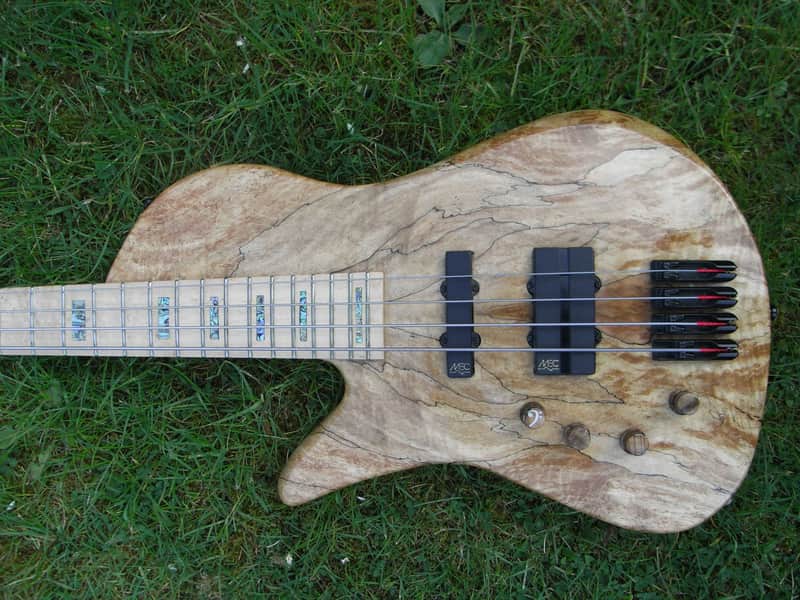 Custom Build Left Handed Bass Gtr. Custom Shape Body 2000 - Laquerd Natural Finish. image 1