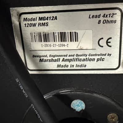 Marshall MG412AG 120-Watt 4x12" Angled Guitar Speaker Cabinet 2018 - Present - Black image 2