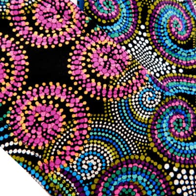 Pinwheel Fireworks Guitar Strap Artisan Handmade Fuchsia, Pink, Turquoise, Blue, Green, Purple image 3