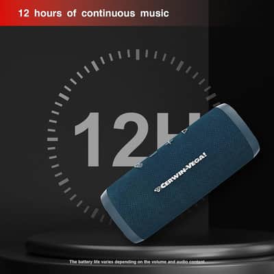 CERWIN-VEGA! Vega Mini Bluetooth Speaker, VMBLU Powerful Bass,Portable Speakers,Water Resistant Bluetooth Speaker, Wireless Speakers for Travel, Home, and Outdoor Use – Blue image 5
