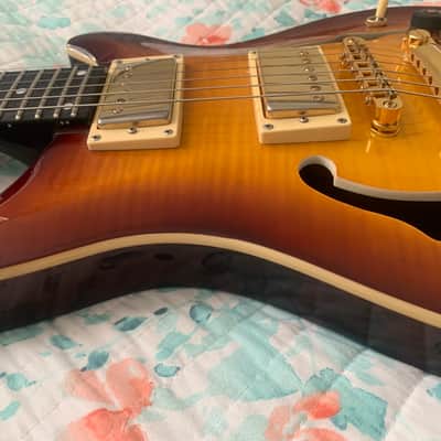 AIO Wolf KLP 45FM Electric Guitar - Honey Burst image 6
